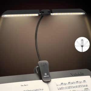 Vekkia 64 Led Rechargeable Music Stand Light - Folding Clip On Piano Lamp, Portable Professional with 5 Brightness×3 Color Temperature for Grand Piano and Book Reading